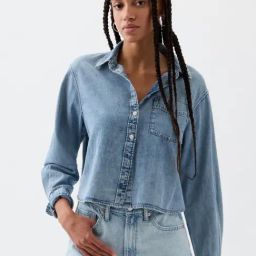 GAP Blue Cotton Solid Long Sleeves Shirt-image-16