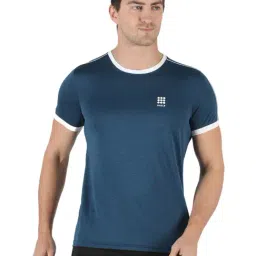 Rock.it Blue Self Pattern Regular Fit T-Shirt-image-26
