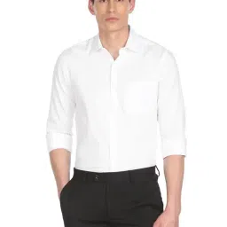 Arrow White Cotton Regular Fit Self Pattern Shirts-picture-34