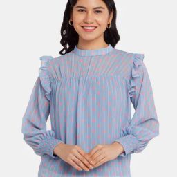 Zink London Blue Printed Top-image-94
