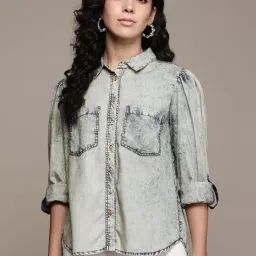 Label Ritu Kumar Light Blue Shirt-image-67