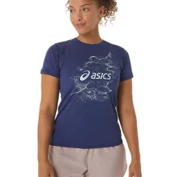 Asics Blue Printed Sports T-Shirt-26