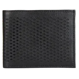 Aditi Wasan Black Perforated Leather Bi-Fold Wallet for Men-24