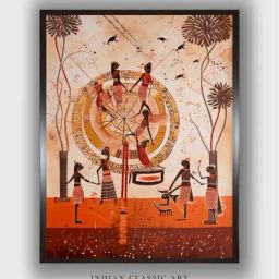 Indian Classic Art Multicolor Canvas Abstract Wall Art-image-81