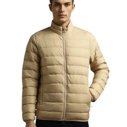 Louis Philippe Beige Regular Fit Quilted Jacket-16