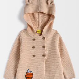 MiArcus Kids Peach Self Design Full Sleeves Cardigan-18