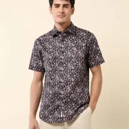 U.S. Polo Assn. Navy Cotton Regular Fit Floral Print Shirt-picture-33
