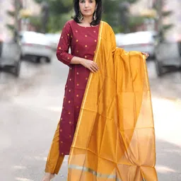 KALINI Women Ethnic Motifs Printed Regular Kurta with Trousers & With Dupatta-picture-13