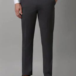 Louis Philippe Grey Slim Fit Texture Trousers-picture-26