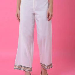 Crimsoune Club White Regular Fit Embroidered casual trousers , Buy, Trousers, India, Tata CLiQ-image-13