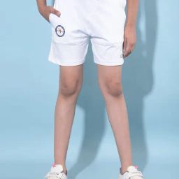 Crimsoune Club Kids White Printed Shorts-image-48