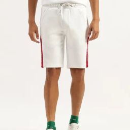 United Colors of Benetton White Colorblock Shorts-picture-48