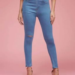Miss Chase Blue Skinny High Rise Distressed Regular Denim Jeans-picture-38