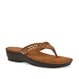 Rocia by Regal Women's Tan Thong Wedges-image-81