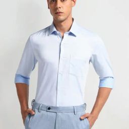 Arrow Blue Slim Fit Texture Shirt-picture-26