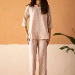 SAY Cream Printed Night Suit-picture-46