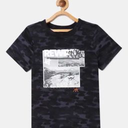 Angel & Rocket Kids Blue Cotton Printed T-Shirt-image-54
