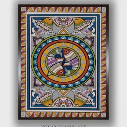 Indian Classic Art Multicolor Canvas Abstract Wall Art-image-45