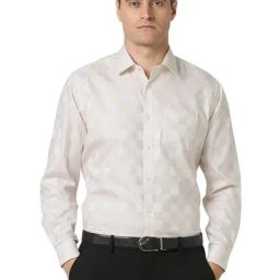 Van Heusen Beige Cotton Regular fit Checks Shirt-image-86