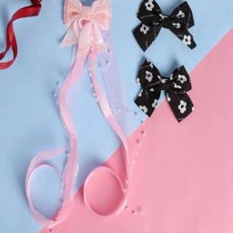 Jewelz Floral Inspired Ribbon Hairclip & Bow Hair Tie for Kids ¿ Pack of 3-image-42