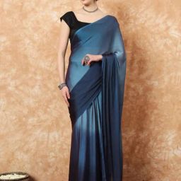Saree Mall Blue Printed Sarees With Unstitched Blouse-image-50