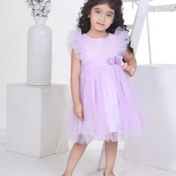 Peppermint Kids Purple Solid Dress-picture-47