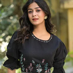 Juniper Women Floral Embroidered Crop Top-image-16