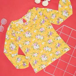 YU by Pantaloons Kids Yellow Floral Print Full Sleeves Top-image-47