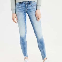 American Eagle Outfitters Blue Cotton Mid Rise Jeggings-picture-18
