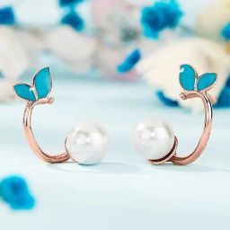 P.N.Gadgil Jewellers Leaf Lume 18kt Rose Gold Stud Earring For Woman-image-59