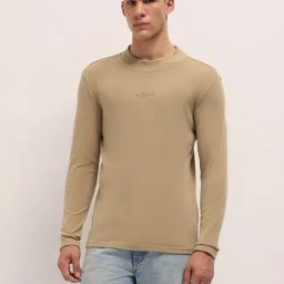 The Bear House Beige Slim Fit T-Shirt-image-45