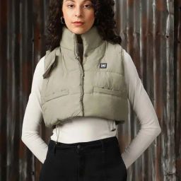 High Star Sage Green Regular Fit Puffer Jacket-image-7