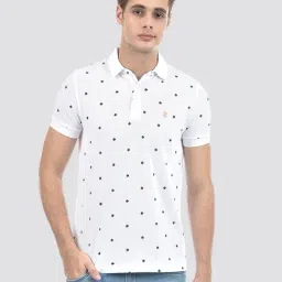 IZOD White Slim Fit Printed Polo T-Shirt-picture-9