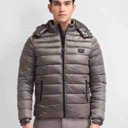 U.S. Polo Assn. Denim Co. Beige Regular Fit Quilted Hooded Jacket-48