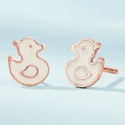 P.N.Gadgil Jewellers Ducky Delights 18kt Rose Gold Stud Gold Earring For Kids-image-24