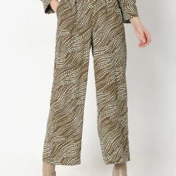 Vero Moda Brown & White Printed High Rise Pants-picture-46