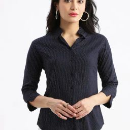 SHOWOFF Navy Printed Shirt-image-47
