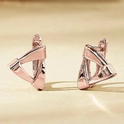 P.N.Gadgil Jewellers Golden Vertex 18kt Rose Gold Stud Earring For Woman-image-8
