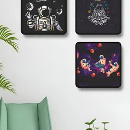 Myntra Elegant Homes Black & White 3 Pieces Space Men Wood Wall Art-image-15