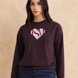 RAREISM Maroon Cotton Blend Printed Long Sleeves Sweatshirt-image-26