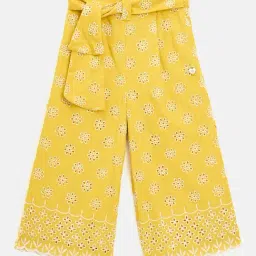 Elle Girls Yellow Pure Cotton Trousers-image-45