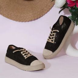 The White Pole Women's Black Casual Sneakers-image-30