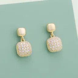 Kushal's Fashion Jewellery White Gold Polished Zircon Earring for Women-picture-7