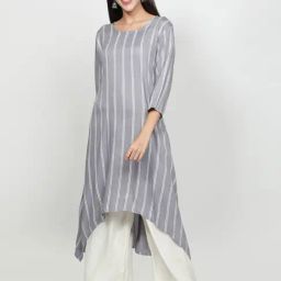 Fabclub Grey Printed High Low Kurta-picture-15