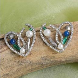 Sohi Silver Plated Party Designer Stone Stud Earrings-4