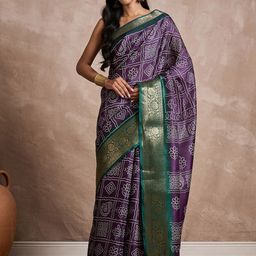 KALINI Bandhani Printed Zari Sungudi Saree-picture-17