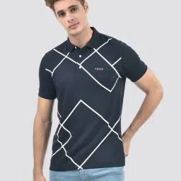 IZOD Navy Slim Fit Printed Polo T-Shirt-picture-38