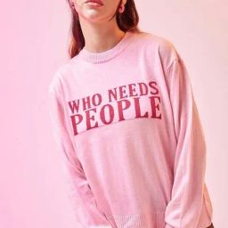 Bewakoof Pink Printed Loose Fit Sweater-21