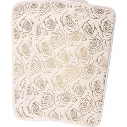 Aura 2-pcs Beige & White Printed Anti-SkidDoormats-15
