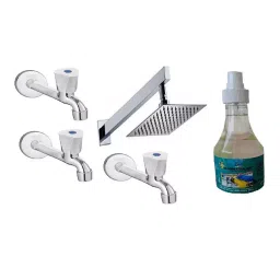 GENERIC Triangle Faucet Set with Shower Stainless Steel Chrome Finish Silver, FG1231 ( Pack of 5)-image-74